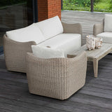 Sunset Gray/White Outdoor Swivel Lounge Chair