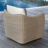 Sunset Gray/White Outdoor Swivel Lounge Chair