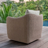 Sunset Gray/White Outdoor Swivel Lounge Chair