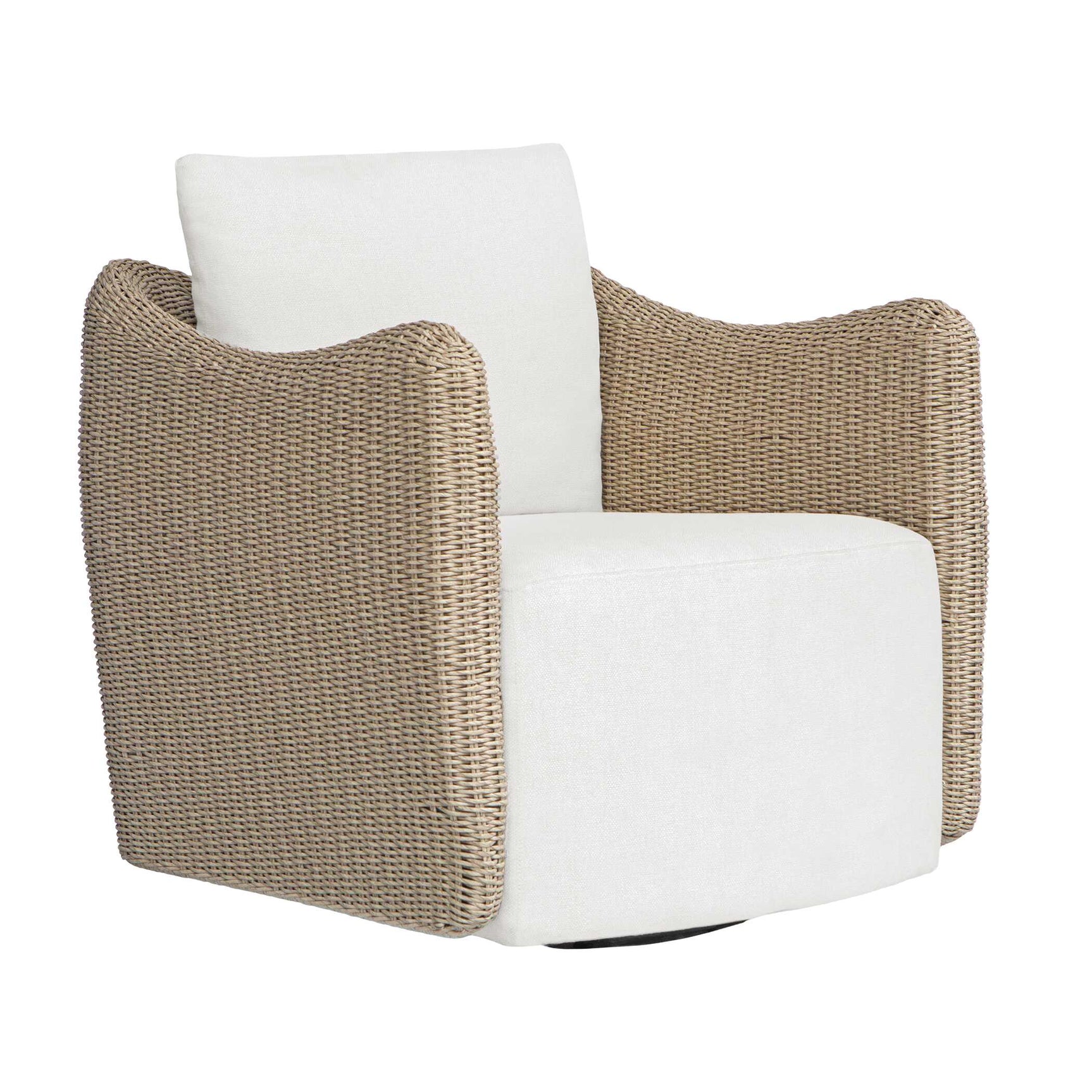 Sunset Gray/White Outdoor Swivel Lounge Chair