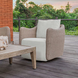 Sunset Gray/White Outdoor Swivel Lounge Chair
