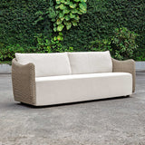 Sunset Gray/White Wicker Outdoor Sofa