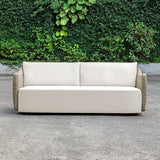 Sunset Gray/White Wicker Outdoor Sofa