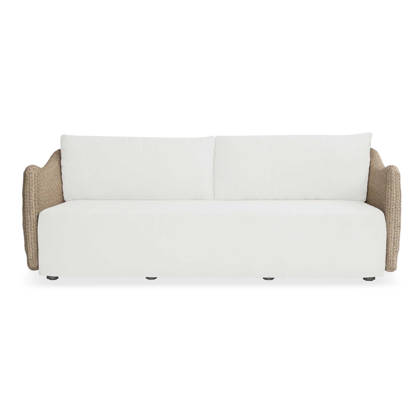 Sunset Gray/White Wicker Outdoor Sofa