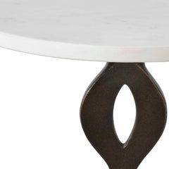 Ila White Round Drink Table - Ornate Home