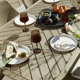 Harbor Brown/Woodtone Herringbone Indoor-Outdoor Dining Table