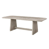Harbor Brown/Woodtone Herringbone Indoor-Outdoor Dining Table