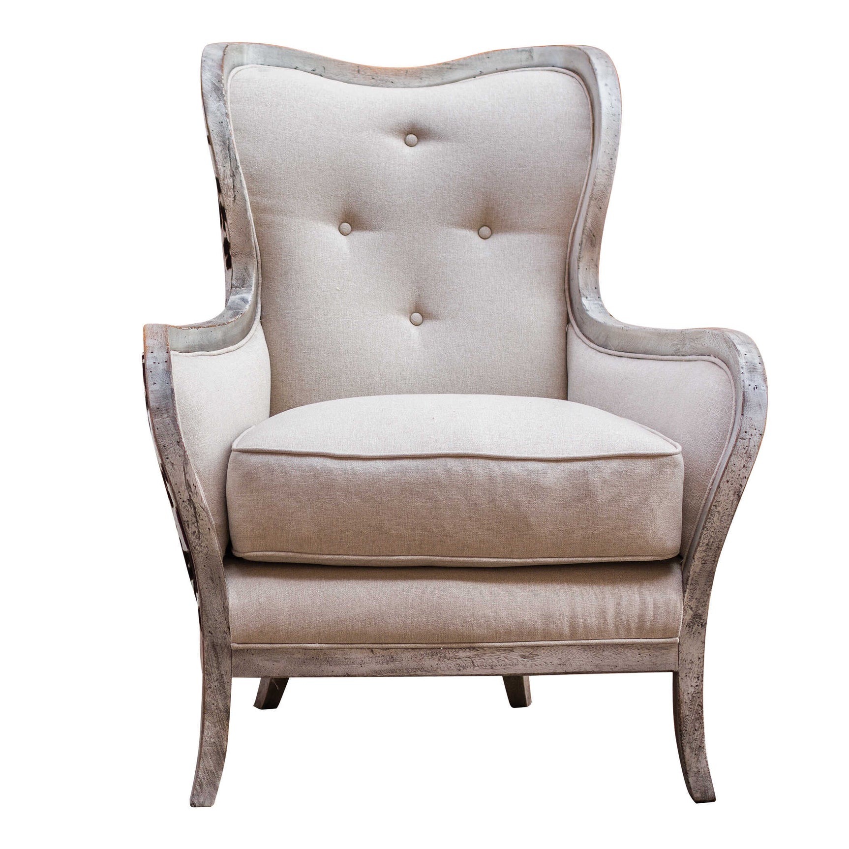 Chalina Brown/White High Back Armchair