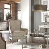 Chalina Brown/White High Back Armchair