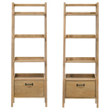 Fabian Distressed Light Brown 2-piece 3-shelf Bookshelf with Drawer - Ornate Home