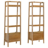 Fabian Distressed Light Brown 2-piece 3-shelf Bookshelf with Drawer - Ornate Home