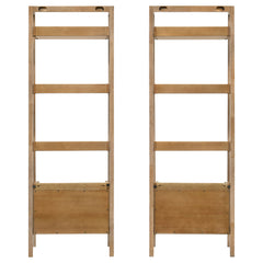 Fabian Distressed Light Brown 2-piece 3-shelf Bookshelf with Drawer - Ornate Home