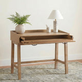 Fabian Distressed Light Brown 38-inch Computer Desk with Keyboard Drawer - Ornate Home
