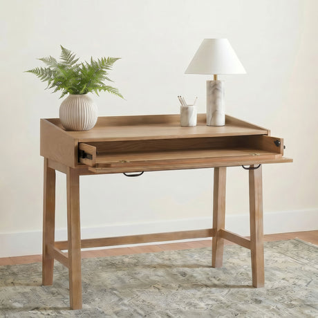 Fabian Distressed Light Brown 38-inch Computer Desk with Keyboard Drawer - Ornate Home