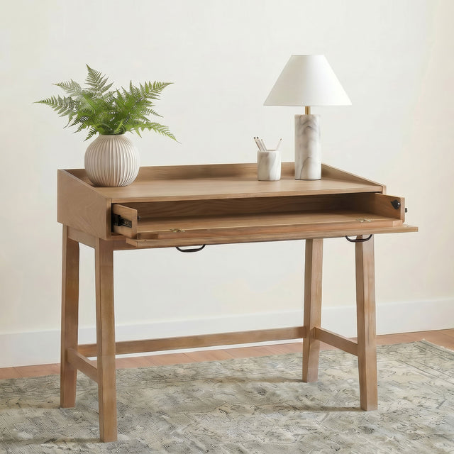 Fabian Distressed Light Brown 38-inch Computer Desk with Keyboard Drawer - Ornate Home