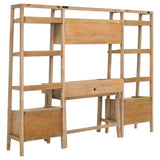Fabian Distressed Light Brown 4-piece Computer Desk and Bookshelf Set - Ornate Home