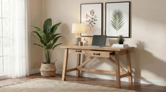 Fabian Distressed Light Brown 54-inch 2-drawer Computer Writing Desk - Ornate Home