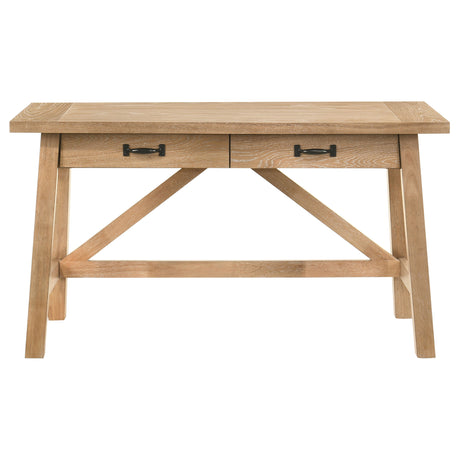 Fabian Distressed Light Brown 54-inch 2-drawer Computer Writing Desk - Ornate Home