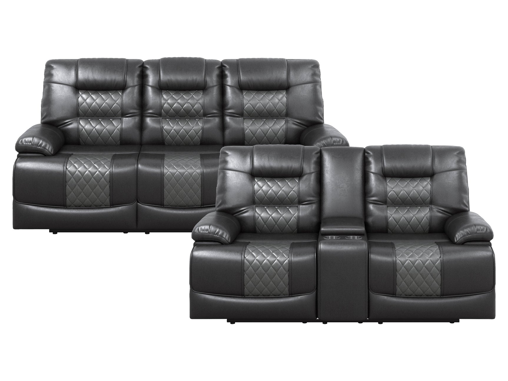 Fabian Gray / Dark Gray Sofa & Loveseat - Ornate Home