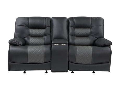 Fabian Gray Double Glider Reclining Loveseat - Ornate Home