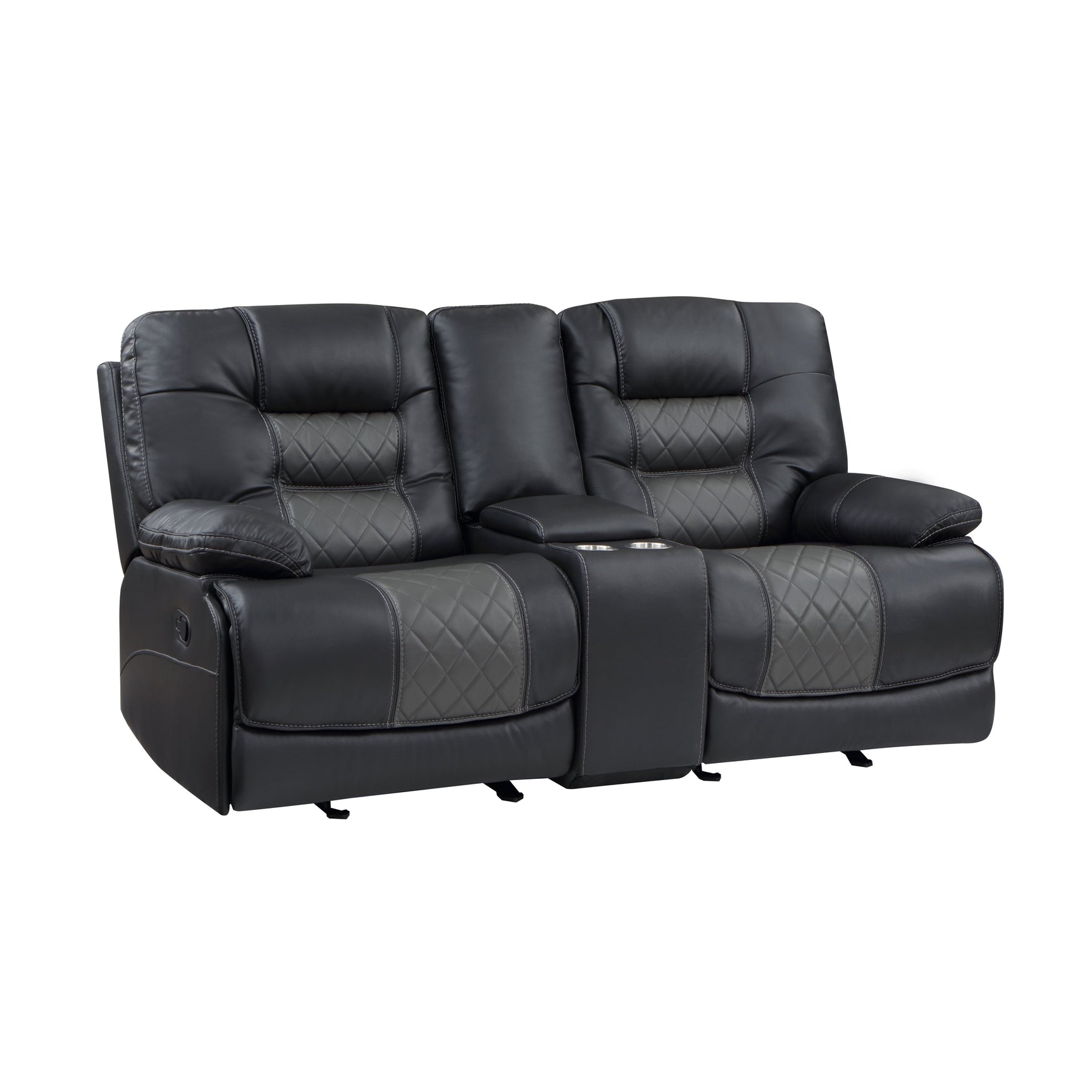 Fabian Gray Double Glider Reclining Loveseat - Ornate Home