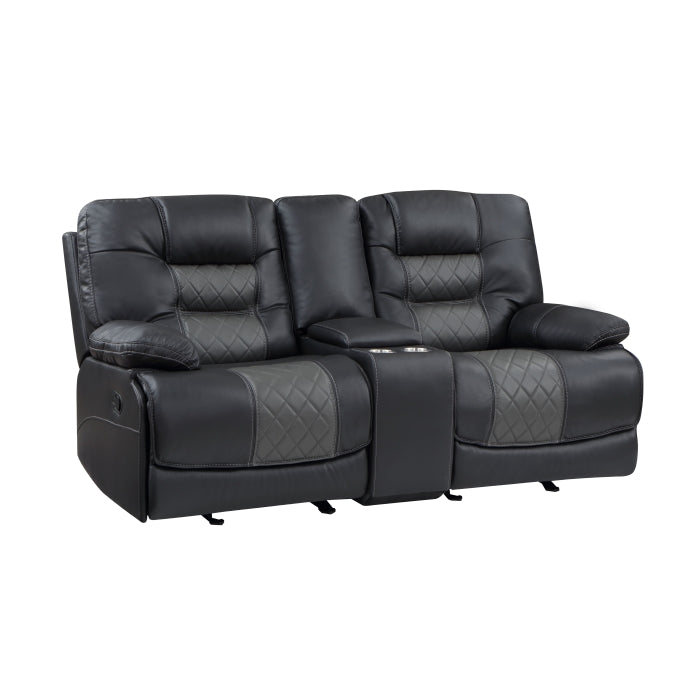 Fabian Gray Double Glider Reclining Loveseat - Ornate Home