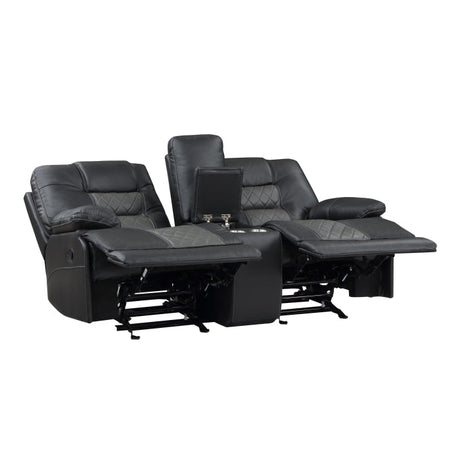 Fabian Gray Double Glider Reclining Loveseat - Ornate Home