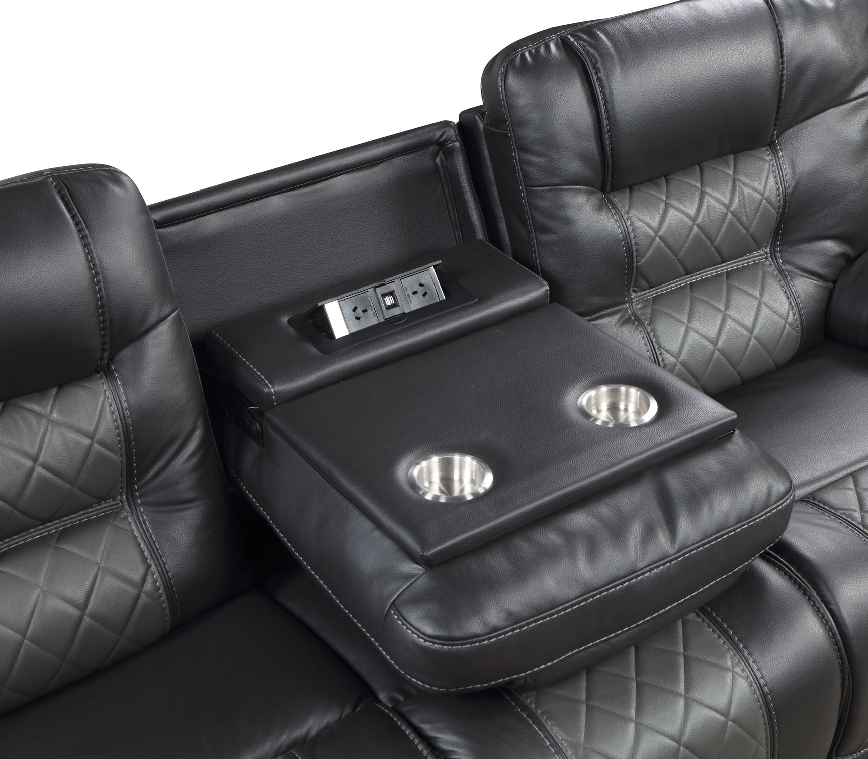 Fabian Gray Double Reclining Sofa - Ornate Home