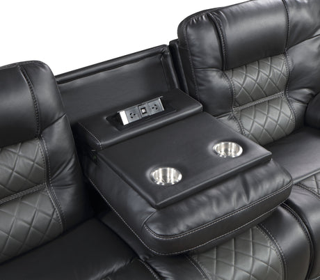 Fabian Gray Double Reclining Sofa - Ornate Home