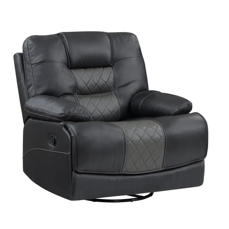Fabian Gray Swivel Glider Reclining Chair - Ornate Home