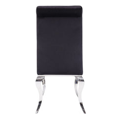 Fabiola Black & Stainless Steel Side Chair (Set of 2) - Ornate Home