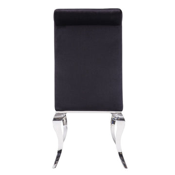 Fabiola Black & Stainless Steel Side Chair (Set of 2) - Ornate Home