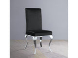 Fabiola Black & Stainless Steel Side Chair (Set of 2) - Ornate Home