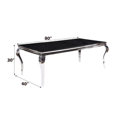 Fabiola Black Tempered Glass Dining Table - Ornate Home
