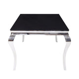 Fabiola Black Tempered Glass Dining Table - Ornate Home