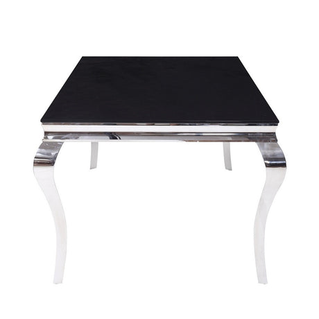 Fabiola Black Tempered Glass Dining Table - Ornate Home
