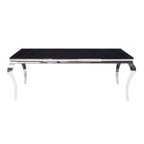 Fabiola Black Tempered Glass Dining Table - Ornate Home