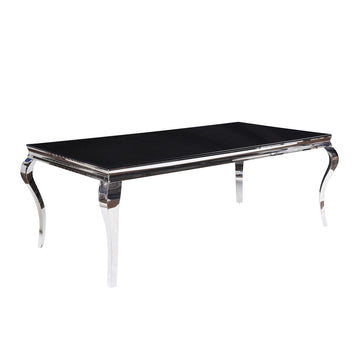 Fabiola Black Tempered Glass Dining Table - Ornate Home
