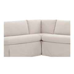 Fable Beige L Shape Slipcover 100.5" Dining Banquette - Ornate Home