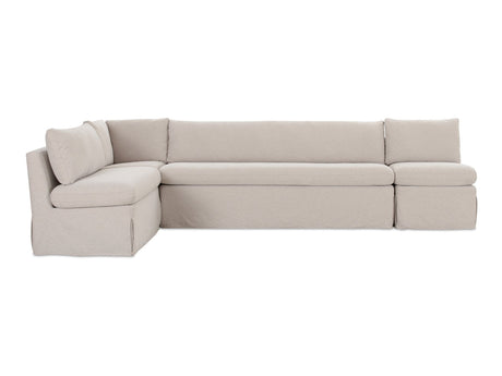 Fable Beige L Shape Slipcover 125.5" Dining Banquette - Ornate Home