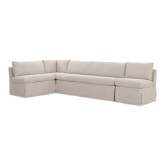 Fable Beige L Shape Slipcover 125.5" Dining Banquette - Ornate Home