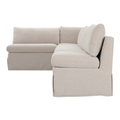 Fable Beige L Shape Slipcover 125.5" Dining Banquette - Ornate Home