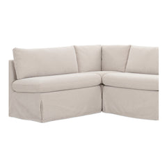 Fable Beige L Shape Slipcover 125.5" Dining Banquette - Ornate Home