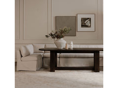 Fable Beige L Shape Slipcover 125.5" Dining Banquette - Ornate Home