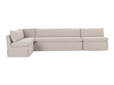 Fable Beige L Shape Slipcover 139.5" Dining Banquette - Ornate Home