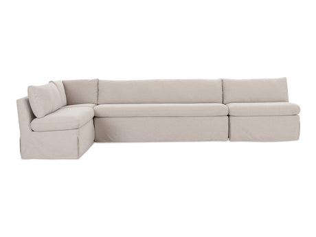 Fable Beige L Shape Slipcover 139.5" Dining Banquette - Ornate Home