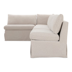 Fable Beige L Shape Slipcover 139.5" Dining Banquette - Ornate Home