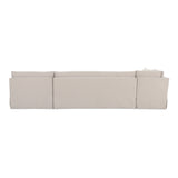 Fable Beige L Shape Slipcover 139.5" Dining Banquette - Ornate Home