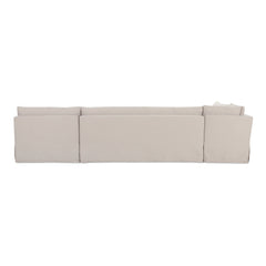 Fable Beige L Shape Slipcover 139.5" Dining Banquette - Ornate Home
