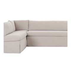 Fable Beige L Shape Slipcover 139.5" Dining Banquette - Ornate Home